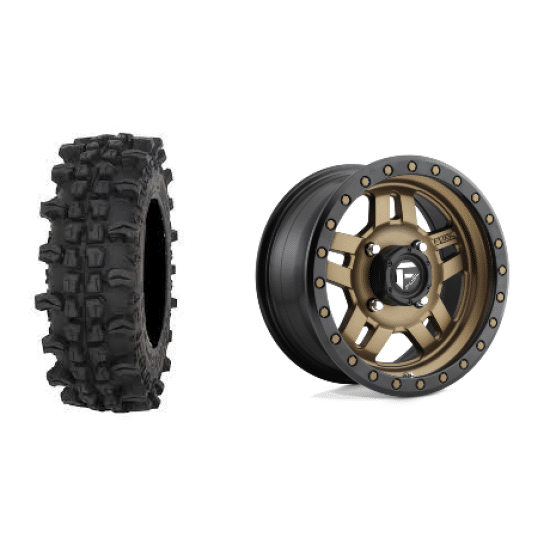 Frontline ACP 32x10x15 Tires on Fuel Anza D538 Bronze Wheels