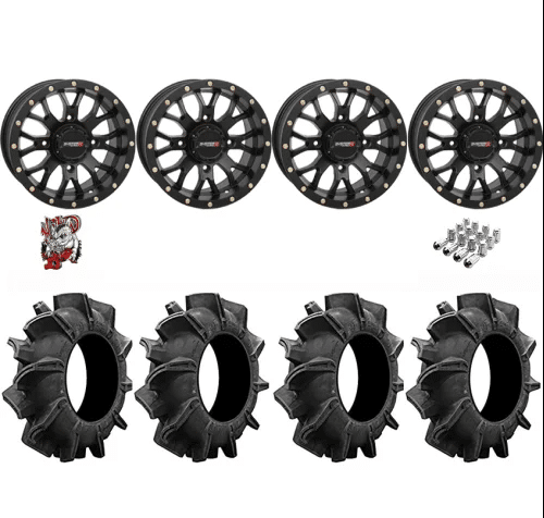 Assassinator Mud Tires 28×8-14 on ST-3 Matte Black Wheels