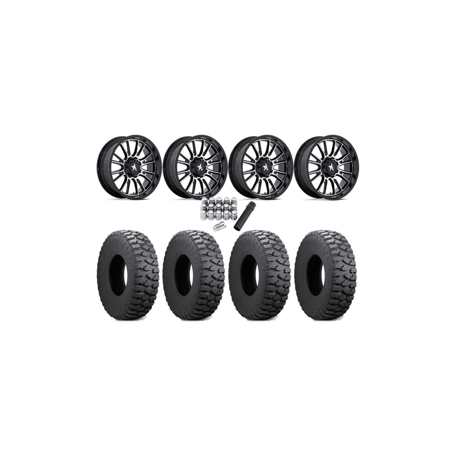 Atturo Trail Blade Boss 32×10-15 Tires on MSA M51 Thunderlips Machined Wheels