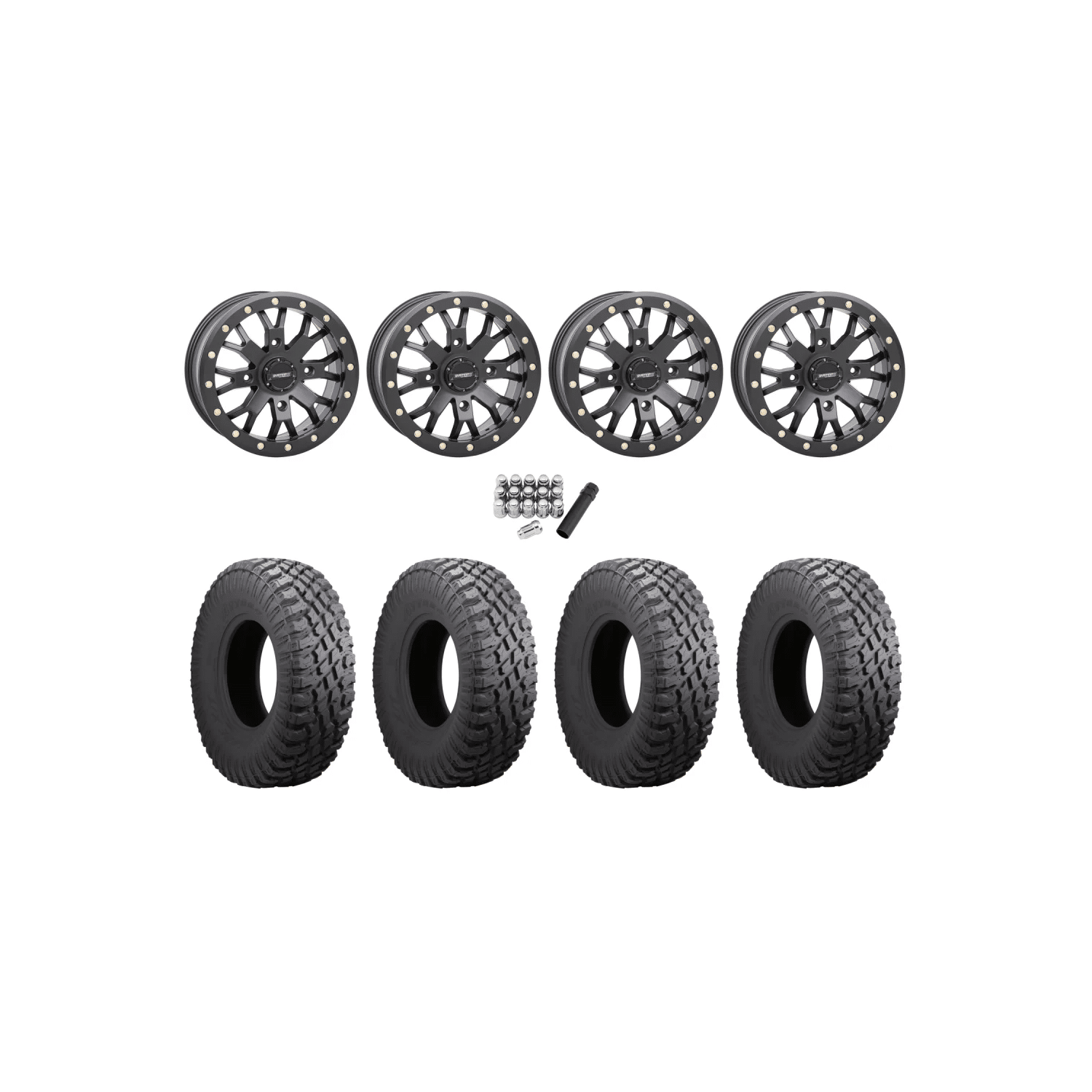 Atturo Trail Blade X/T 33×10-15 (8ply) Radial Tires on System 3 Offroad SB-4 Matte Black Beadlock Wheels