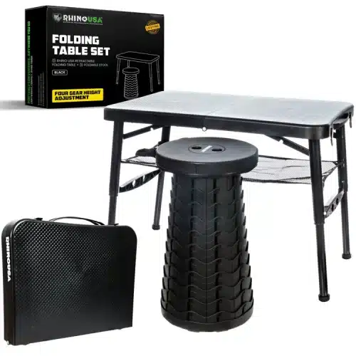 Rhino USA Folding Camping Table & Stool Set