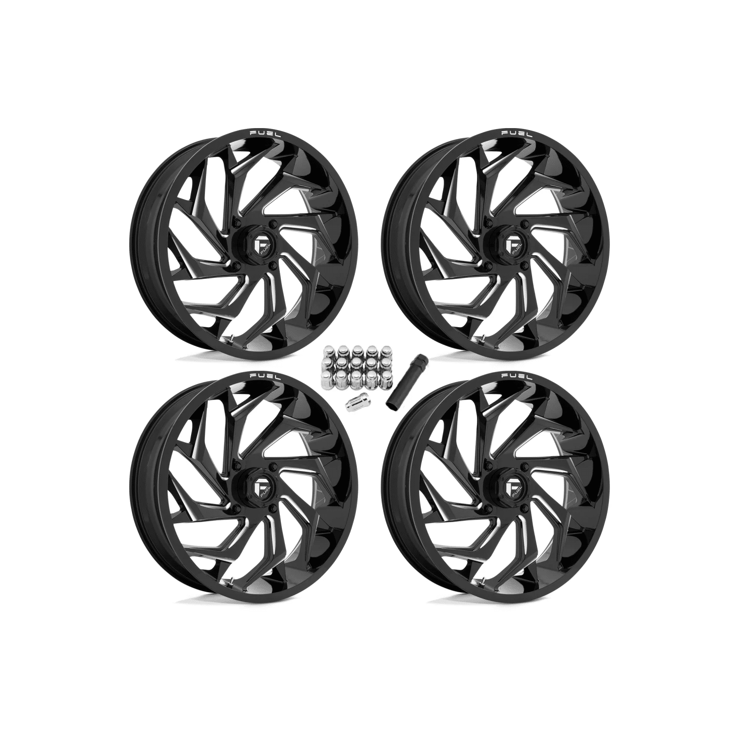 Fuel Off Road Reaction Gloss Black & Milled 24×7 Wheels (Full Set)