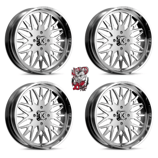 KG1 Forged KU014 Trident Polished 22×7 Wheel/Rim (Full Set)