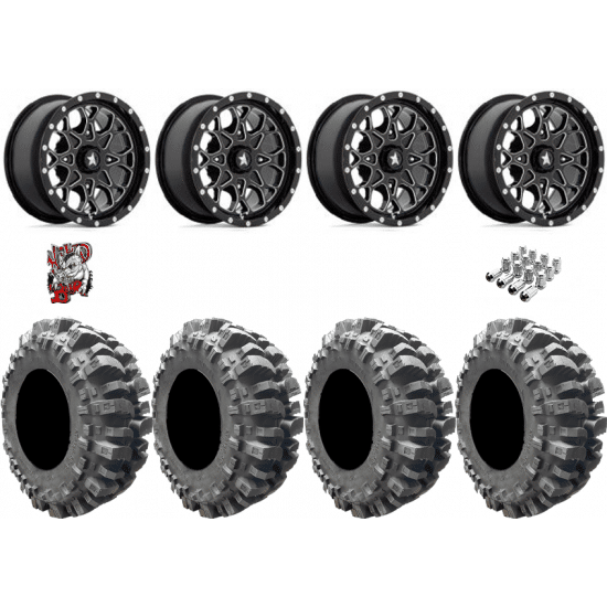 INTERCO BOGGER 31-9.5-14 TIRES ON MSA M45 PORTAL MILLED WHEELS