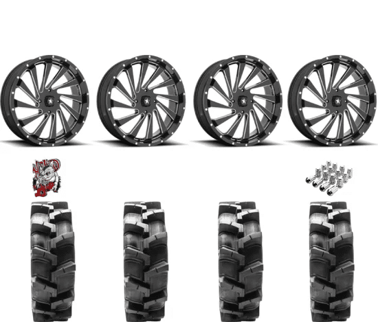 Quadboss QBT680 40-9.5-20 Tires on MSA M46 Blade Milled Wheels