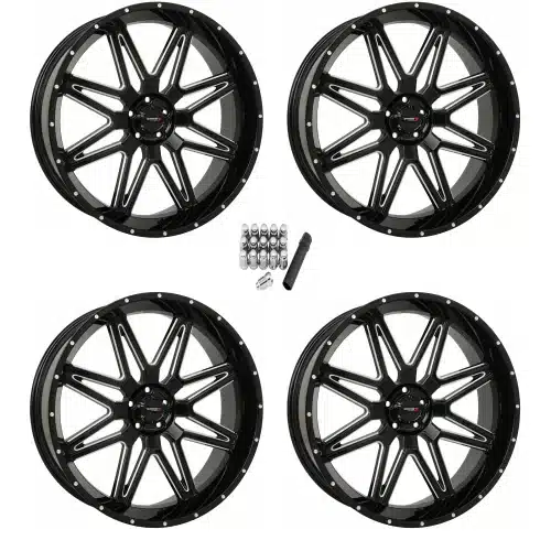 System 3 Offroad ST-7 Gloss Black Milled 24×9 Wheels