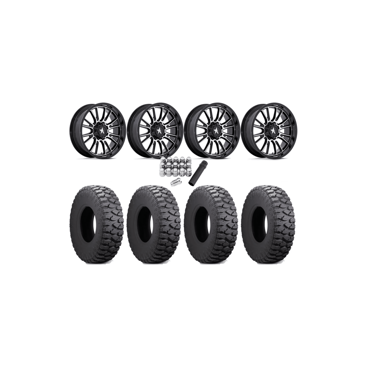 Atturo Trail Blade Boss 32×10-15 Tires on MSA M51 Thunderlips Machined Wheels