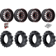 High Lifter Outlaw 42 XP 42-9-24 Tires on Fuel Arc Gloss Black Milled Red Wheels