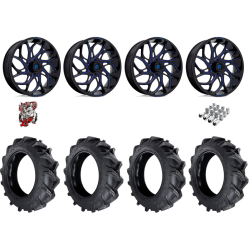 High Lifter Outlaw 42 XP 42-9-24 Tires on Fuel Runner Candy Blue Wheels