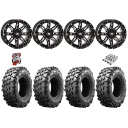 Maxxis Carnivore 28-10-14 Tires on HL22 Gloss Black & Machined Wheels