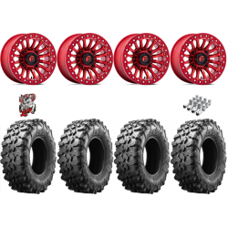 Maxxis Carnivore 35-10-15 Tires on Fuel Rincon Candy Red Beadlock Wheels