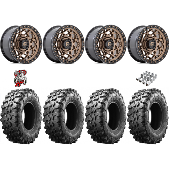 Maxxis Carnivore 33-10-15 Tires on Fuel Unit Matte Bronze Wheels