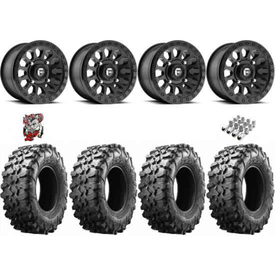 Maxxis Carnivore 32-10-15 Tires on Fuel Vector Matte Black Wheels