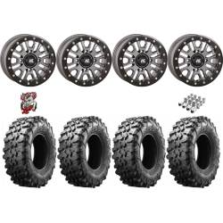 Maxxis Carnivore 28-10-14 Tires on HL23 Gunmetal Grey Beadlock Wheels