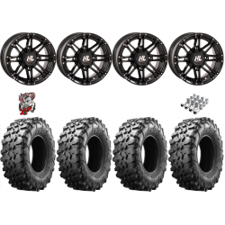 Maxxis Carnivore 28-10-14 Tires on HL3 Gloss Black Wheels