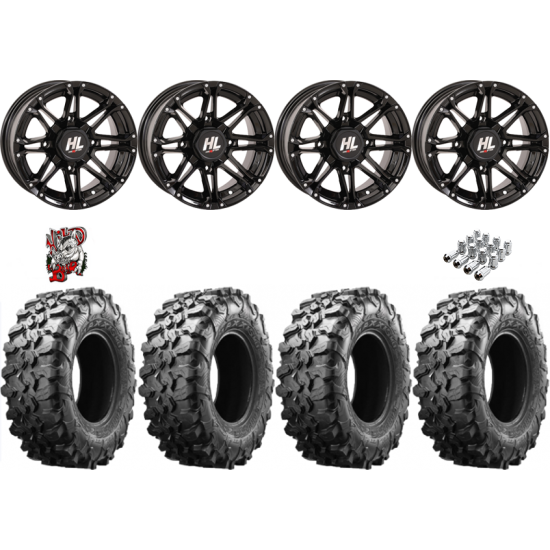 Maxxis Carnivore 28-10-14 Tires on HL3 Gloss Black Wheels