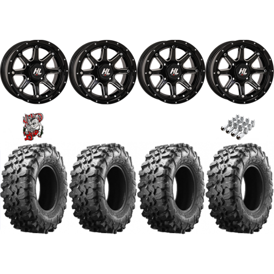 Maxxis Carnivore 28-10-14 Tires on HL4 Gloss Black Wheels
