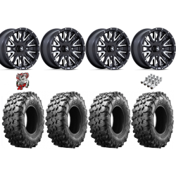 Maxxis Carnivore 33-10-15 Tires on MSA M49 Creed Matte Black & Machined Wheels