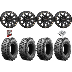 Maxxis Carnivore 35-10-15 Tires on SB-3 Matte Black Beadlock Wheels