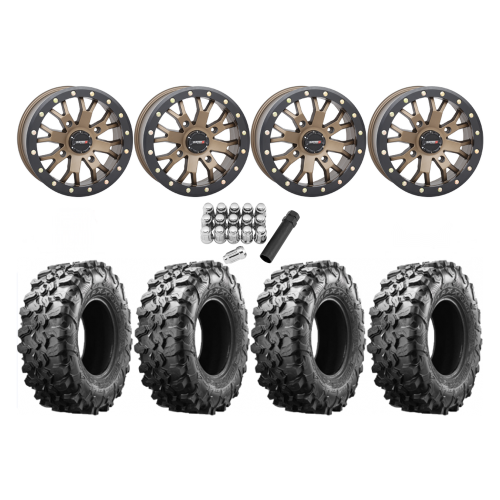 Maxxis Carnivore 30x10-14 Tires on SB-4 Bronze Beadlock Wheels