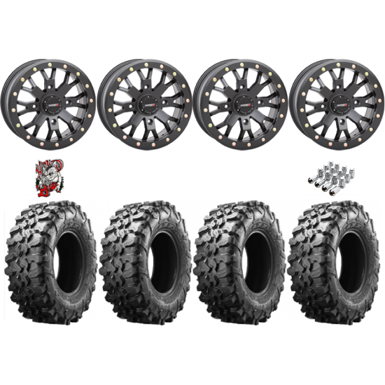 Maxxis Carnivore 32-10-14 Tires on SB-4 Matte Black Beadlock Wheels