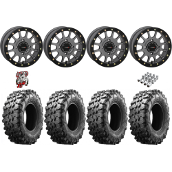 Maxxis Carnivore 33-10-15 Tires on SB-5 Gunmetal Beadlock Wheels