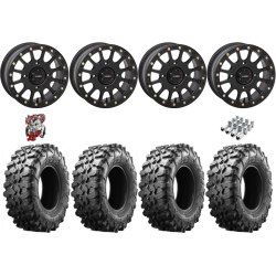 Maxxis Carnivore 30-10-14 Tires on SB-5 Matte Black Beadlock Wheels