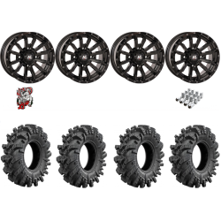 Intimidator 28-10-14 Tires on High Lifter HL21 Gloss Black Wheels