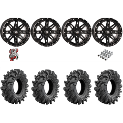 Intimidator 28-10-14 Tires on High Lifter HL22 Gloss Black Wheels