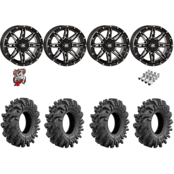 Intimidator 28-10-14 Tires on High Lifter HL22 Gloss Black & Machined Wheels