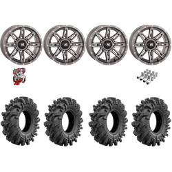 Intimidator 28-10-14 Tires on High Lifter HL22 Gunmetal Grey Wheels