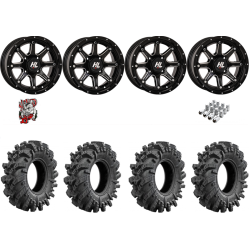 Intimidator 28-10-14 Tires on High Lifter HL4 Gloss Black Wheels
