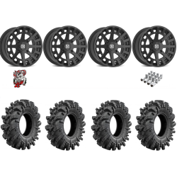 Intimidator 30-10-14 Tires on V04 Satin Black Wheels