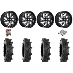 System 3 MT410 33-9-18 Tires on Fuel Kompressor Gloss Black Milled Wheels