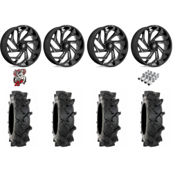 System 3 MT410 33-9-18 Tires on Fuel Reaction Gloss Black Milled Wheels