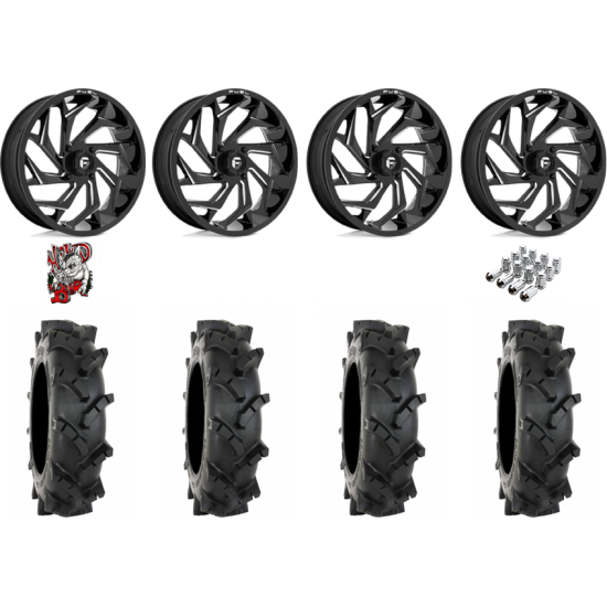 System 3 MT410 33-9-20 Tires on Fuel Reaction Gloss Black Milled Wheels