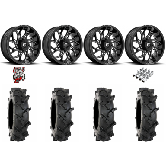 System 3 MT410 33-9-20 Tires on Fuel Runner Gloss Black Milled Wheels