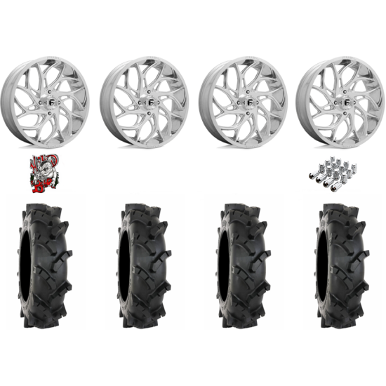 System 3 MT410 35-9-20 Tires on Fuel Runner Polished Wheels