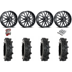 System 3 MT410 33-9-18 Tires on ITP Hurricane Gloss Black Wheels