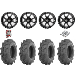 ITP Mega Mayhem 28-9-14 Tires on Frontline 556 Black Wheels