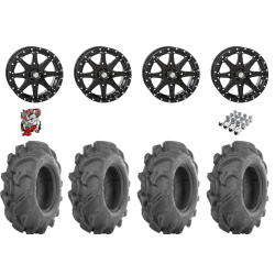 ITP Mega Mayhem 28-9-14 Tires on STI HD10 Gloss Black Wheels