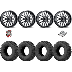 EFX Motoclaw 35-10-20 Tires on ITP Hurricane Gloss Black Wheels