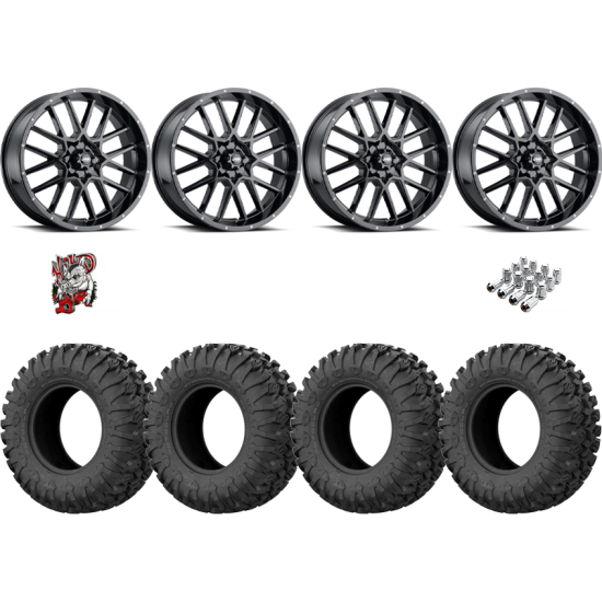 EFX Motoclaw 33-10-20 Tires on ITP Hurricane Gloss Black Wheels