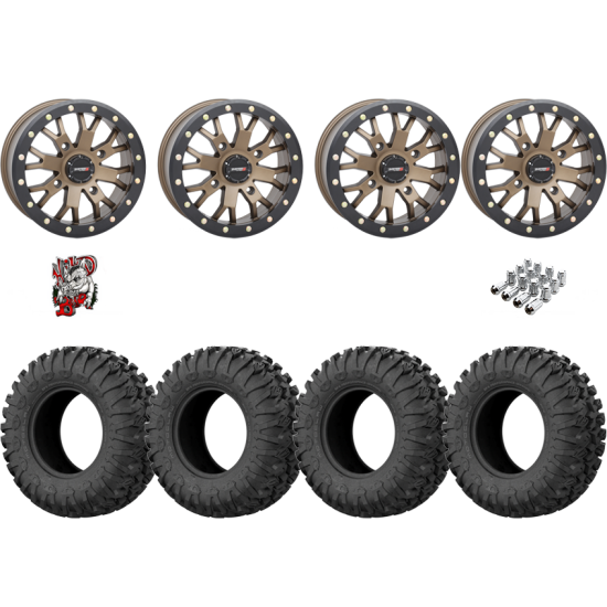 EFX Motoclaw 28-10-14 Tires on SB-4 Bronze Beadlock Wheels