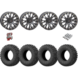 EFX Motoclaw 27-10-14 Tires on ST-3 Matte Black Wheels