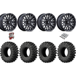 EFX MotoRavage XL 30-10-16 Tires on MSA M49 Creed Matte Black & Machined Wheels