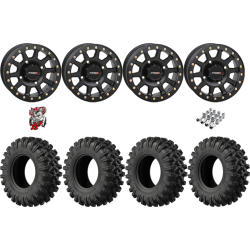EFX MotoRavage XL 30-10-14 Tires on SB-3 Matte Black Beadlock Wheels