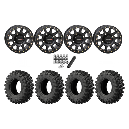 EFX MotoRavage XL 30x10-14 Tires on SB-3 Matte Black Beadlock Wheels