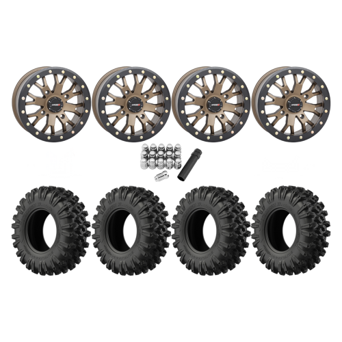 EFX MotoRavage XL 30x10-14 Tires on SB-4 Bronze Beadlock Wheels
