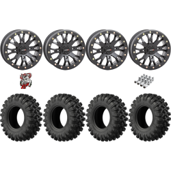 EFX MotoRavage XL 30-10-14 Tires on SB-4 Matte Black Beadlock Wheels